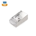 thumbnail image 2 of Cable Matters 100 Pack Shielded Pass Through RJ45 Modular Plugs for Solid or Stranded S/FTP Cable, 2 of 6