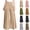 #03 Khaki, variant on Womens Front Pleated Skirt Wide Leg Palazzo Pants High Waist Smooth Drapey Plus Size Pants Flowy Loose Fit Office Work Casual Pants , #03 Black, 3XL