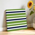 thumbnail image 3 of Canvas Wall Art Green Navy Canvas Art Print Blue White Geometric Stripes Pictures Wall Decor for Living Room Bedroom Artwork Decorations Stretched Framed Ready to Hang 8"x8", 3 of 9
