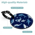 thumbnail image 4 of 2Pcs Leather Round Shark Cruise Luggage Tag with Privacy Cover and Name ID Tag - Suitable for Travel Handbags Backpacks School Bags Luggage Tags, 4 of 7
