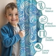 thumbnail image 3 of Blackout Kids Curtains,Blue White Tie Dye Wave Pattern Childrens Insulated Curtains Set Of 2,Bedroom Essentials,Toddler Room Decor 42"x63", 3 of 5