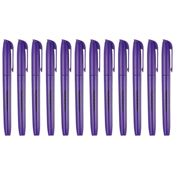 Purple Highlighter, 12 Pack High Lighters No Bleeds Highliters Pens Neon Clear View Bright Quick Dry Pocket Marker Pen Sticks Chisel Tip Cute for Books Office Adults Classroom