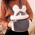 thumbnail image 4 of Soft Plush Pet Travel Backpack for Cats, Warm Winter Outdoor Carrier, Grey, 4 of 9