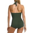 thumbnail image 6 of Pink Queen 2025 Women's Ruched Boyleg Swimsuit with Push-Up Tummy Control S-XL, 6 of 6