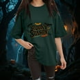 thumbnail image 2 of Hessimy women's Halloween Shirts Pumpkin T Shirt Short Sleeve Cute Graphic Tee Tops(Dark Green,XXL), 2 of 6