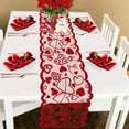 thumbnail image 3 of 3x de de San Valentín, Mantel Individual con Estampado de Rojo, Decoraciones para El Día de San Valentín, Día de /Día de San 3 piezas, 3 of 8