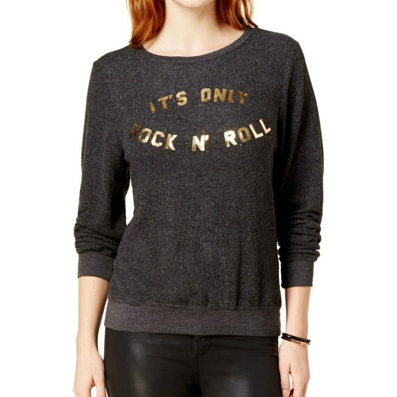 Dream Scene Womens It's Only Sweatshirt, Black, Large