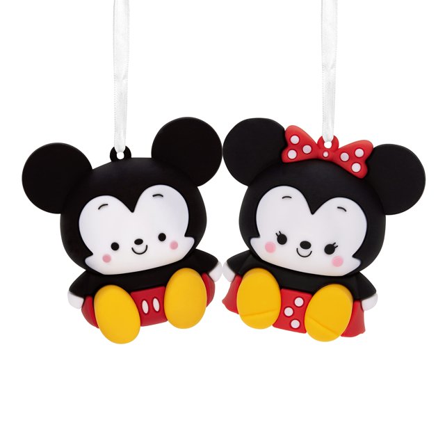 Adornos navideños Hallmark Better Together Disney Mickey y Minnie, juego de 2