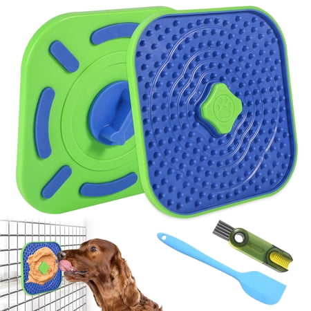 CyperGlory 3-Count Blue Silicone Dog Lick Mat Set for Crate Training Anxiety and Boredom Relief