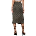thumbnail image 3 of Faldas hawaianas para mujeres INSPIRE CHIC 2024, falda tropical con fruncido frontal y abertura, XL, negra, 3 of 5
