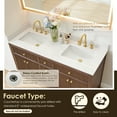 thumbnail image 6 of Cerrito 60" Wood Vanity in Brown Brushed Oak Engineered Stone Top/NM, 6 of 14
