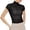 Black, variant on Active Tops Women Women's T-Shirts Women's High Neck Yoga Smock Quick Drying Sports Fitness Mesh Sunscreen Yoga Wear Black XL
