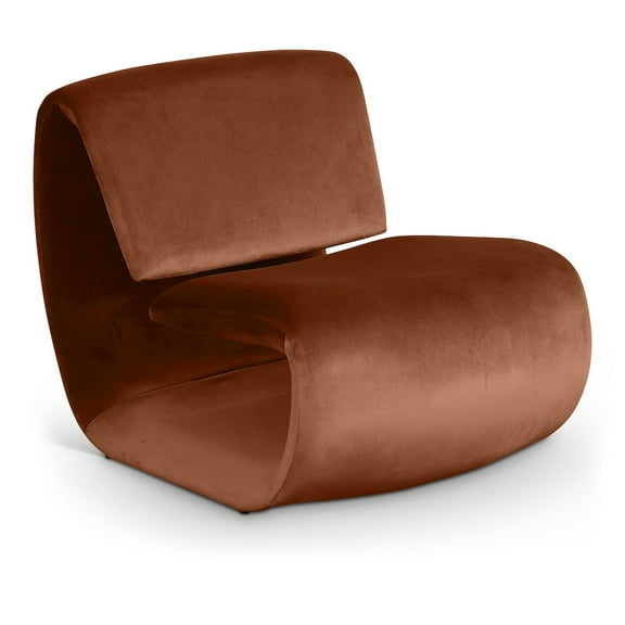 Meridian Furniture Nouveau Cognac Velvet Accent Chair