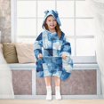 thumbnail image 7 of FORMRS Wearable Blanket Hoodie with Sleeves for Kids Cozy Flannel Sweatshirt, Blue Pattern, 7 of 7