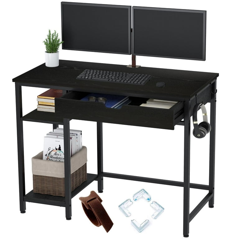 39 inch desk with drawers online