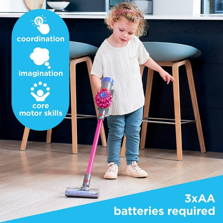 Casdon Toy Dyson Cordless Vacuum Interactive for Children Aged 3 Pink