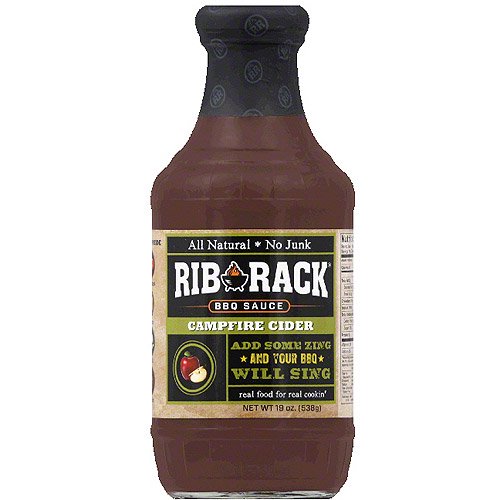 Rib Rack Campfire Cider BBQ Sauce, 19 oz, (Pack of 6)