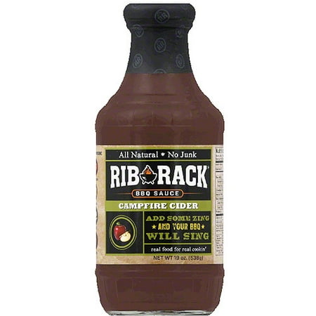 Rib Rack Campfire Cider BBQ Sauce, 19 oz, (Pack of