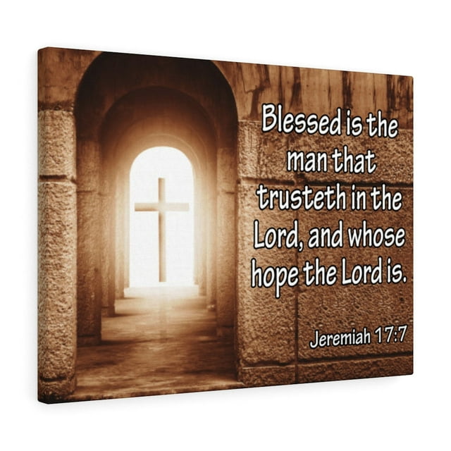 Scripture Walls for Dad Jeremiah 17:7 Scripture Bible Verse Canvas Christian Wall Art Ready to Hang Unframed
