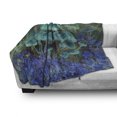 thumbnail image 3 of Psychedelic Soft Flannel Fleece Throw Blanket, Unusual Speckled Fluorescent Mushrooms Dreamy Fantasy Graphic, Cozy Plush for Indoor and Outdoor Use, 50" x 60", Blue Violet and Slate, by Ambesonne, 3 of 6