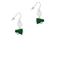 thumbnail image 2 of Delight Jewelry Silvertone Small Green Megaphone Silvertone Leaf French Earrings, 2 of 5