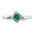 thumbnail image 4 of 925 Sterling Silver Stackable Expressions Polished Cr. Emerald & Dia Ring Size: 7; for Adults and Teens; for Women and Men, 4 of 5