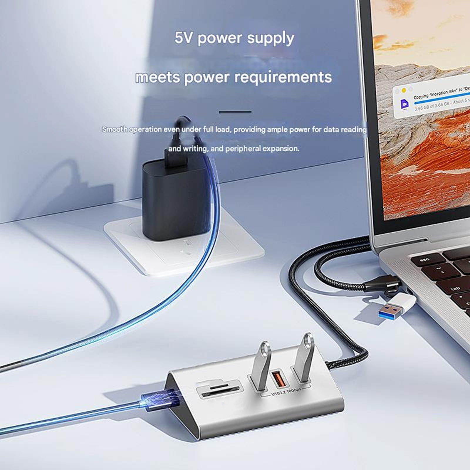 Fast Speed 10Gbps USB C Hubs Aluminum Adapter Multiple Interfaces Card Reader For Laptop