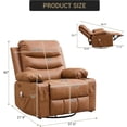 thumbnail image 2 of 360 Swivel Rocker Chair Small Rocking Recliner for Small Spaces, Upholstered Fabric Glider Nursery Chair with Side Pockets with Cup Holder, Massage and Heat Recliner, 2 of 7