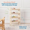 thumbnail image 4 of ECR4Kids Adjustable Stacking Shelf Organizer with Full Edge, Book Display, Antique White, 4 of 9