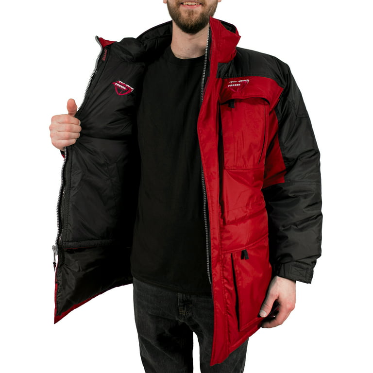 Freeze Defense Big & Tall Men's 3in1 Winter Jacket Coat Parka & Vest (7XL,  Red)