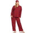 thumbnail image 1 of White Mark Women's Three-Piece Button-Down Pajama Set, 1 of 5
