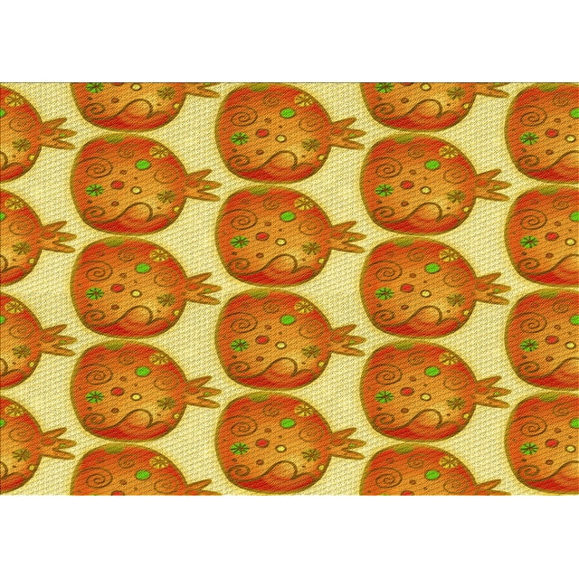 Ahgly Company Machine Washable Indoor Rectangle Transitional Orange Red Orange Area Rugs, 8' x 10'