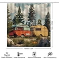 thumbnail image 2 of Camping Trailer Happy Campers 4 Piece Bathroom Rug Set with Shower Curtain Bathroom Sets with Shower Curtain And Rugs 4 Piece Camper Vintage Wood Waterproof Shower Curtain for Bathroom Decor Set, 2 of 8