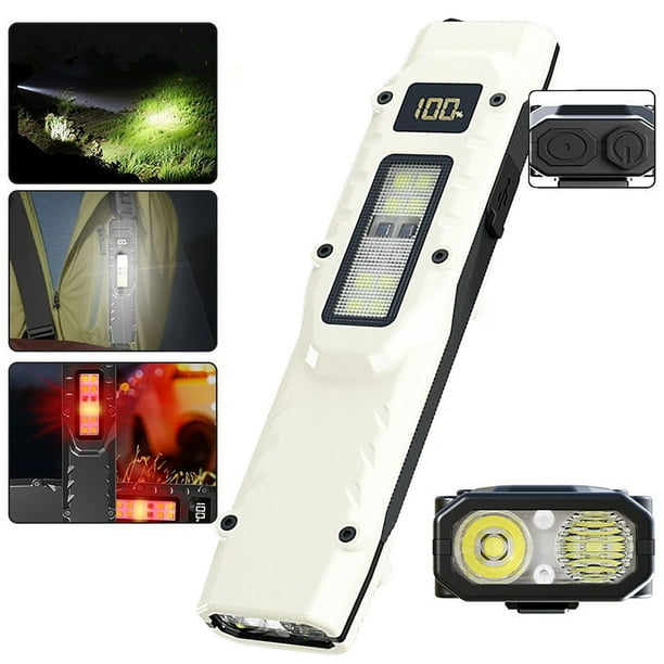 Tactical Flashlight With Pen Clip Three-source High Portable Outdoor Flashlight