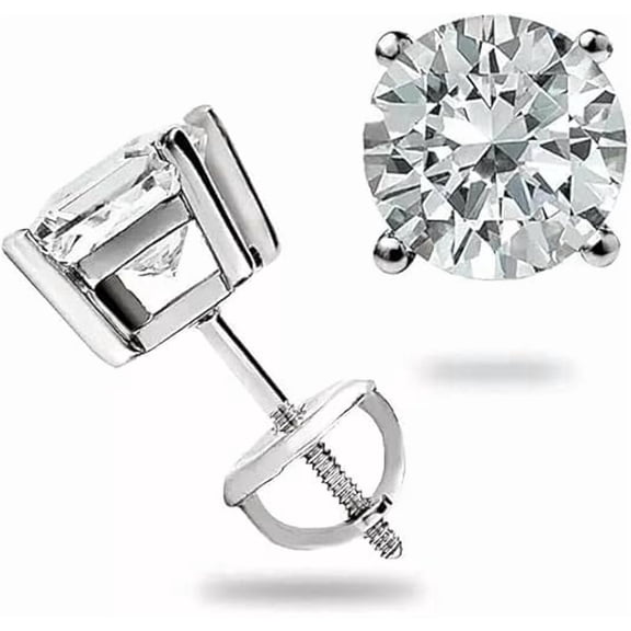 1 Ct Round Cut Moissanite Diamond Stud Earrings | 925 Sterling Silver | Unisex Earrings for Men & Women