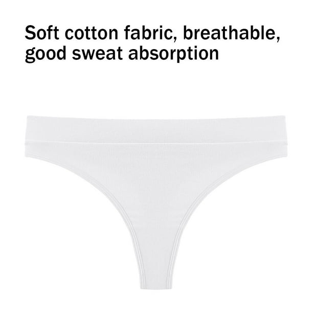 Women G-string Cotton Underwear Breathable Moisture Wicking Elastic Solid  Color Girl Panties S 