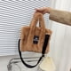 thumbnail image 3 of Btafrte Bolso Mano Piel Sintética Diseñador Felpa Suave para Mujer Bolsos Cruzados Invierno (caqui), 3 of 7