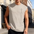 thumbnail image 3 of Tank Tops for Men Casual Christian Cross Bible Verse Graphic Crewneck Sleeveless Shirt Summer Mens Tanks, 3 of 6