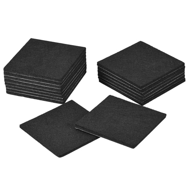 Muebles Deslizadores, 16uds 3,5'' - Cuadrado Auto Adhesivo Fieltro Muebles Almohadillas, Suelo Protectores para Muebles Pies Sillas Patas Madera Pisos (Negro)