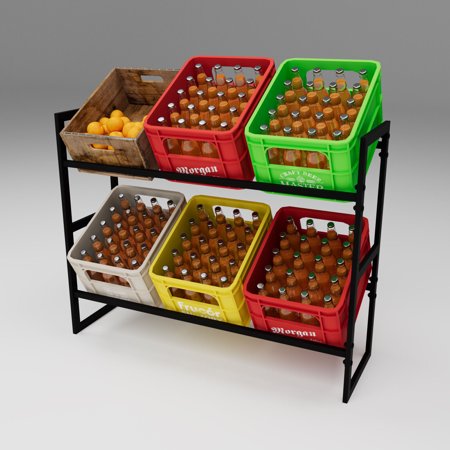 BMTBUY 2 Tiers Freestanding Stackable Wine Racks Bottle Holder Metal Wine Storage