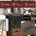 thumbnail image 5 of Aukfa 54" Kitchen Island with Drop Leaf & Power Outlet, Mobile Rolling Cart w/ Spice Rack for Kitchen/Dining Room, Black, 5 of 8