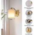 thumbnail image 2 of Gold Rechargeable Battery Operated Wall Sconces Set of 2 with Remote, Wireless Dimmable Battery Powered LED Wall Lights, Cordless Wall Lighting Lamp Fixture for Bedroom Living Room, 2 of 14