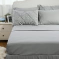 thumbnail image 5 of Bedsure 8 Piece Solid Grey Pinch Pleat Comforter Set Down Alternative Bed in A Bag (Comforter, 2 Pillowshams, Flat Sheet, Fitted Sheet, Bed Skirt, 2Pillowcases), 5 of 7