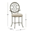 thumbnail image 4 of HH2 Home O'Malley Metal Vanity Stool, Antique Brass with Beige Fabric, 4 of 16