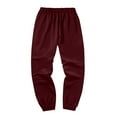 thumbnail image 4 of Dwelliawo Mens Hoodie Sweatsuit 2 Piece Solid Color Sweat Hoodie Jogging Running Pant Set Fleece Winter Suit with Pockets Red M, 4 of 5