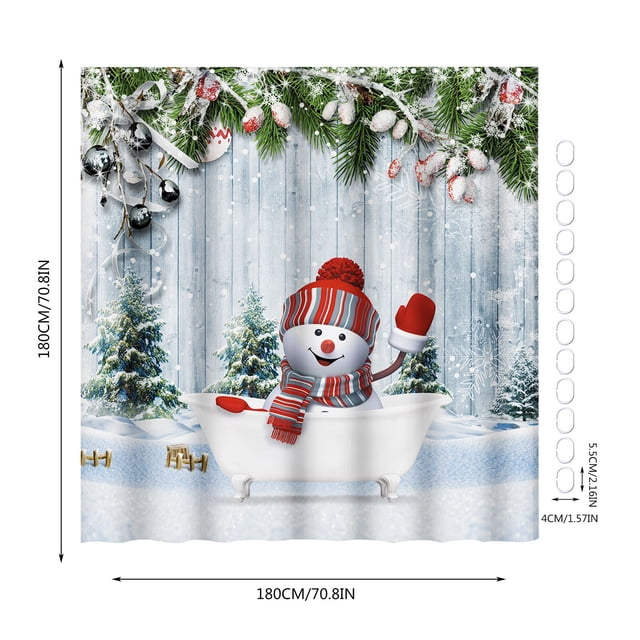 Décoration de Noël Rideau de Douche Décoration de Noël Rideau de Douche Série de Noël Rideau de Douche Drôle et Fou Rideau de Douche en Polyester