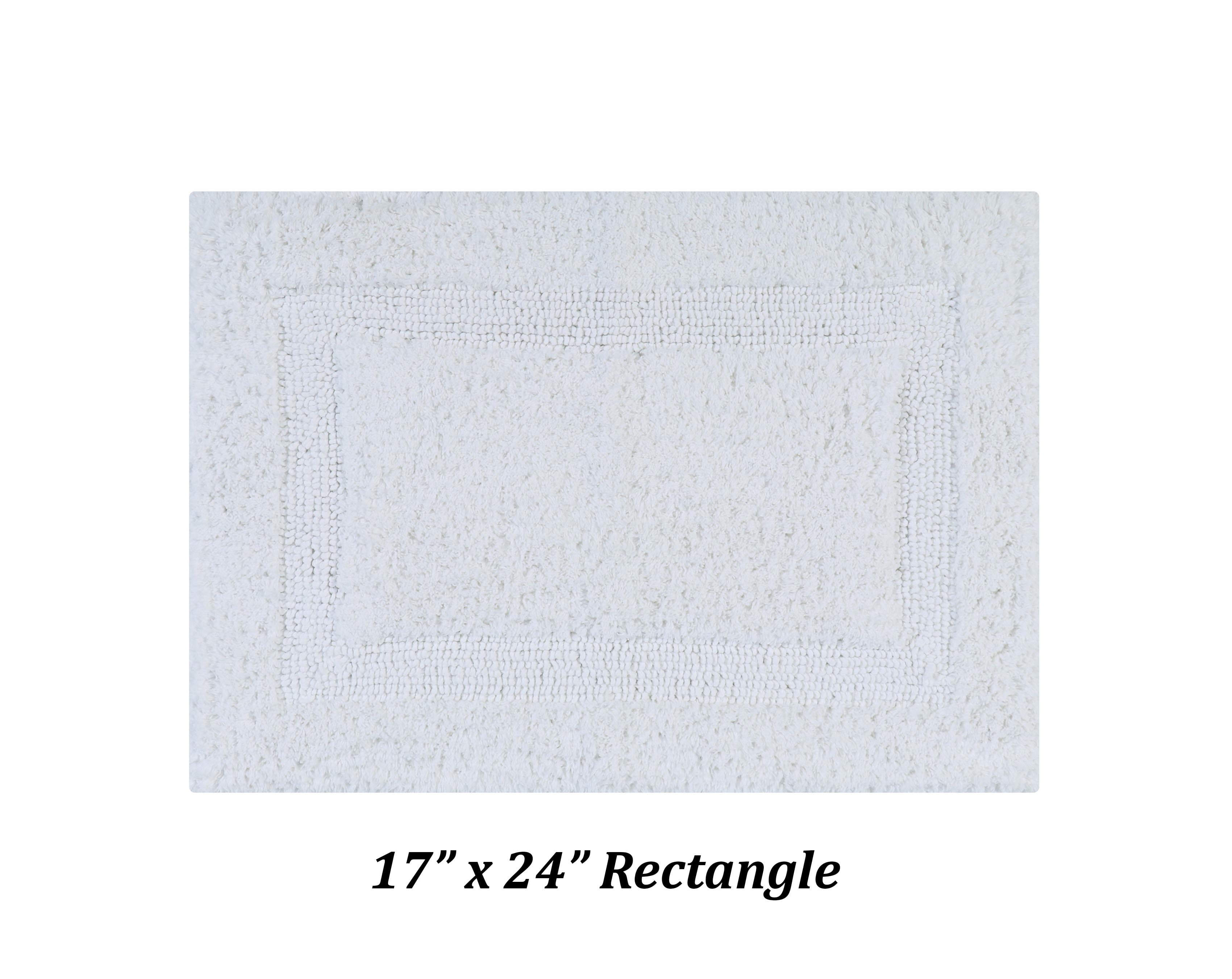 Better Trends Premium 3 Piece Bathroom Rug Set 100% Cotton, Extra Soft Tufted Bath Mat, Water Absorbent & Reversible Mat, White Lux Collection