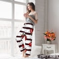 thumbnail image 4 of Uemuo Ladybugs on Black and White Striped1 Pattern Women's Wide Leg Palazzo Lounge Pants with Pockets Light Weight Loose Comfy Casual Pajama Pants-Large, 4 of 9