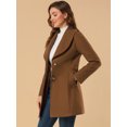 thumbnail image 4 of INSPIRE CHIC Manteau Trench Long pour Femme, Mignon, à Col Rabattu, à Simple Boutonnage, avec Ceinture, 4 of 6