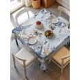 thumbnail image 2 of Blue Eucalyptus Coastal Suqare Tablecloth - 54 x 54 Inch, Beach Starfish Shell Nautical Ombre Waterproof & StainResistant Tablecloth, Washable Oil-proof Table Cover for Dining/Party/Wedding/Buffet, 2 of 9